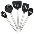 Silicone kitchen tools with stainless steel handle